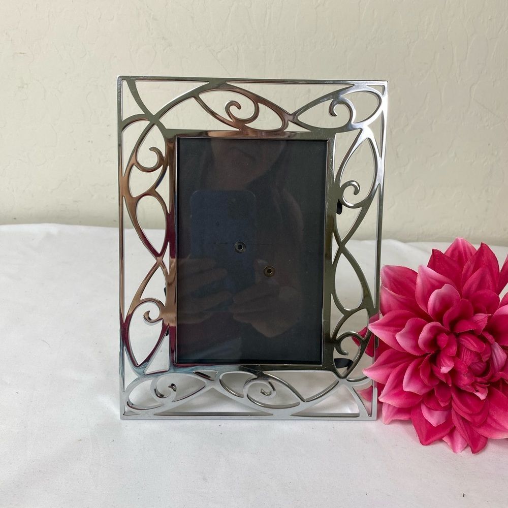 Elegant Art Nouveau Style chrome Photo Frame 4x6